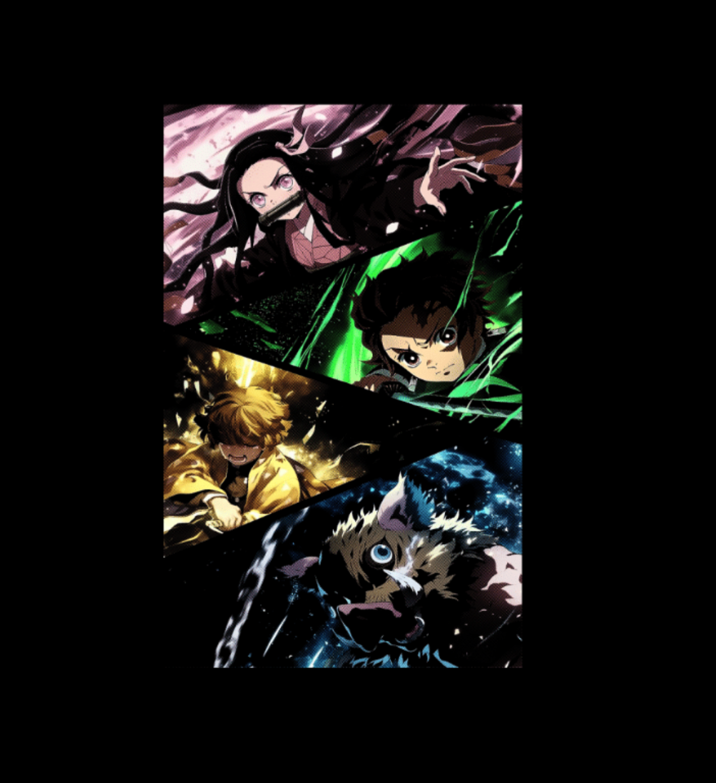 Demon Slayer, Nezuko, Tanjiro, Zenitsu, Inosuke