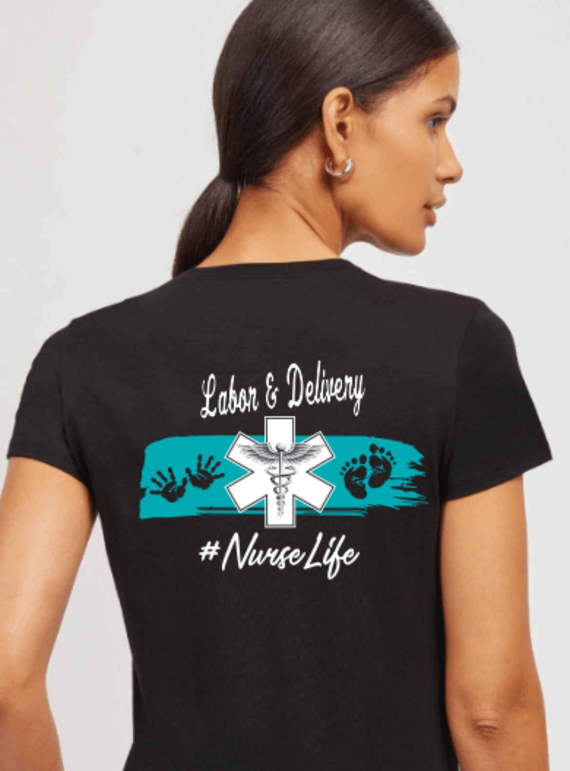 Labor & Delivery v neck short sleeve