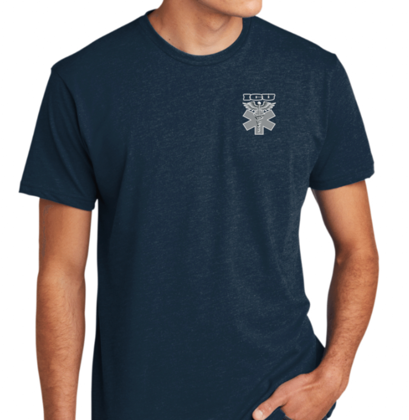 Short sleeve Navy Blue Crew Neck ICU shirt