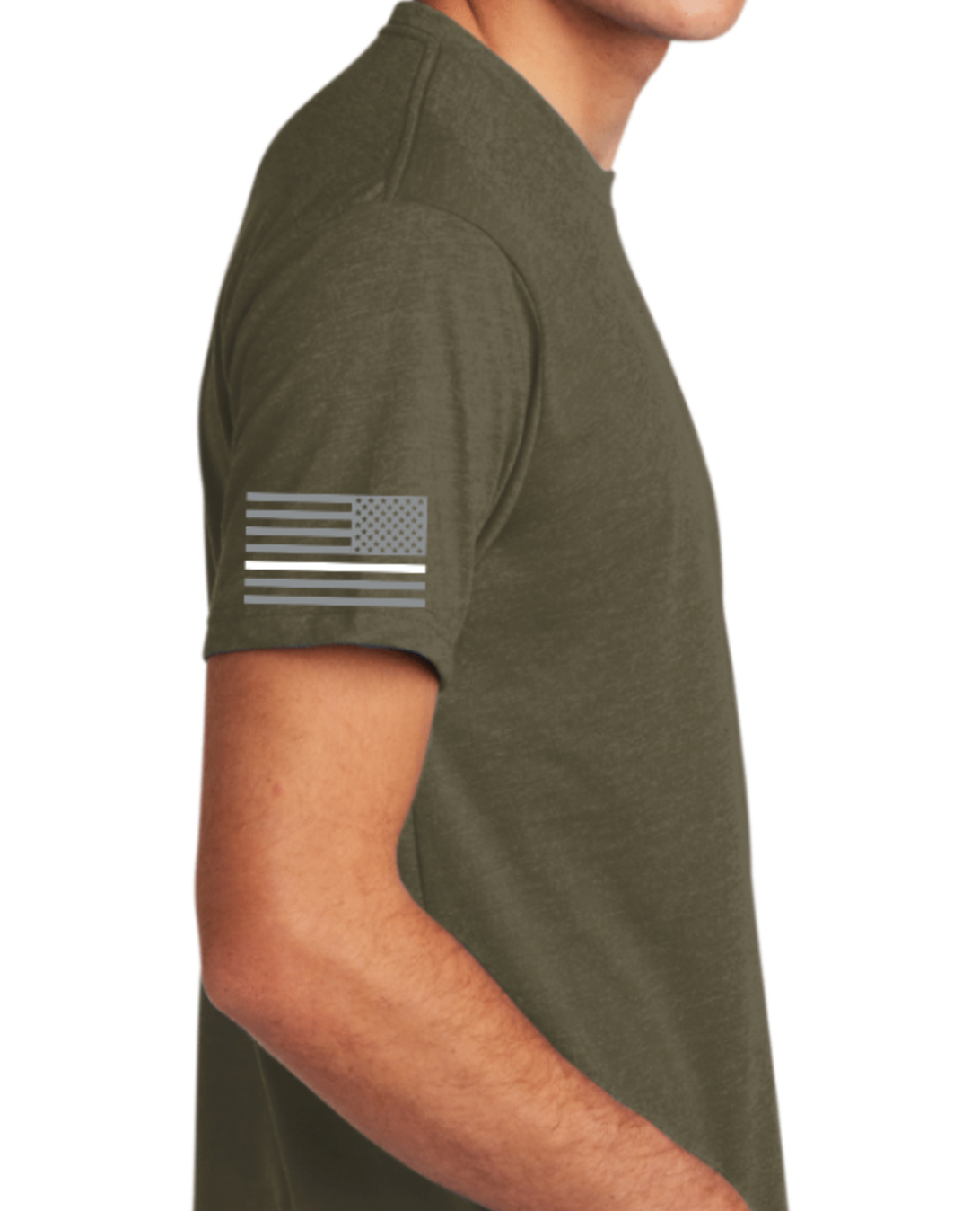 Short sleeve Military Green crew neck ICU shirt