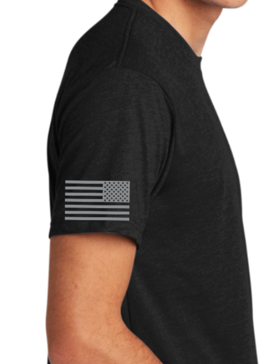 Black Short Sleeve Flag Respiratory Shirt