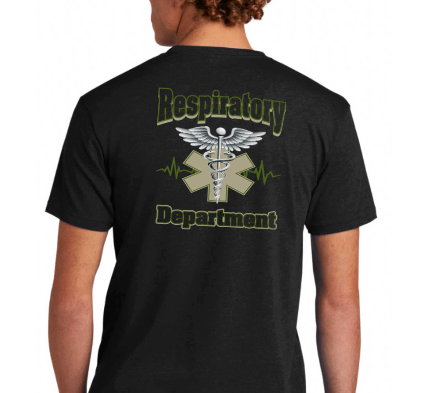 Black Short sleeve Respiratory Shirt Tan/Olive print