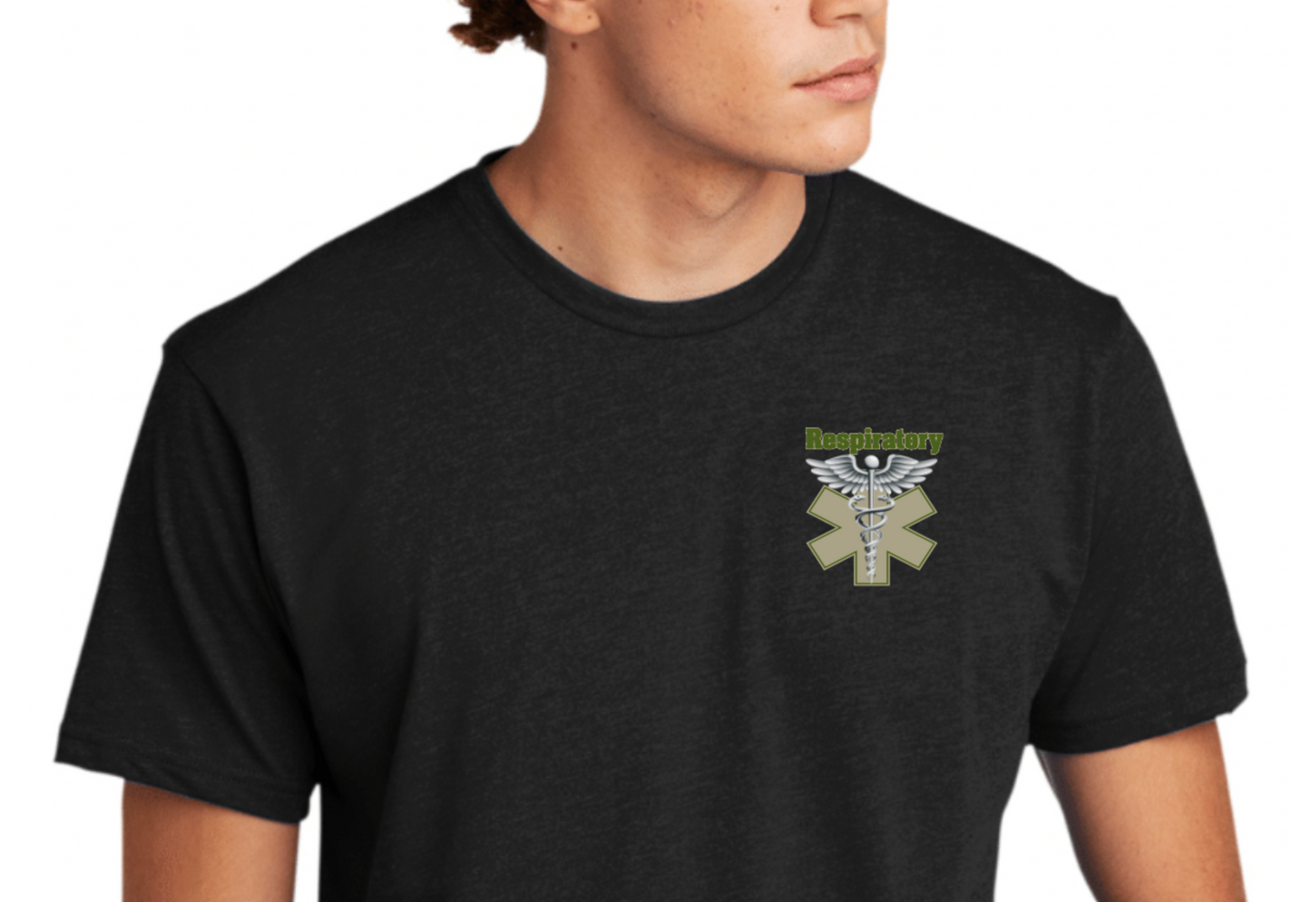 Black Short sleeve Respiratory Shirt Tan/Olive print