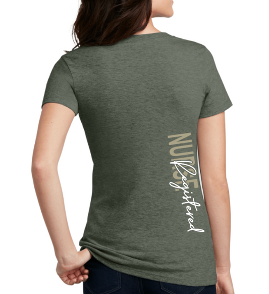 Womens Registered Nurse shirtsleeve crew Neck