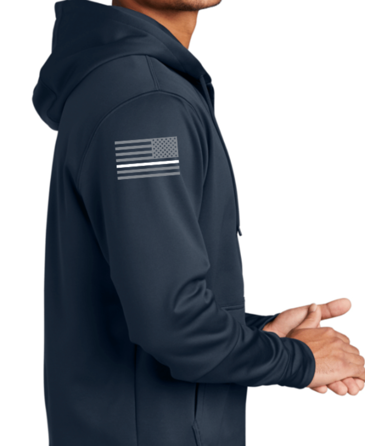 Navy Blue Mens Respiratory Sport tek Zip Hoodie