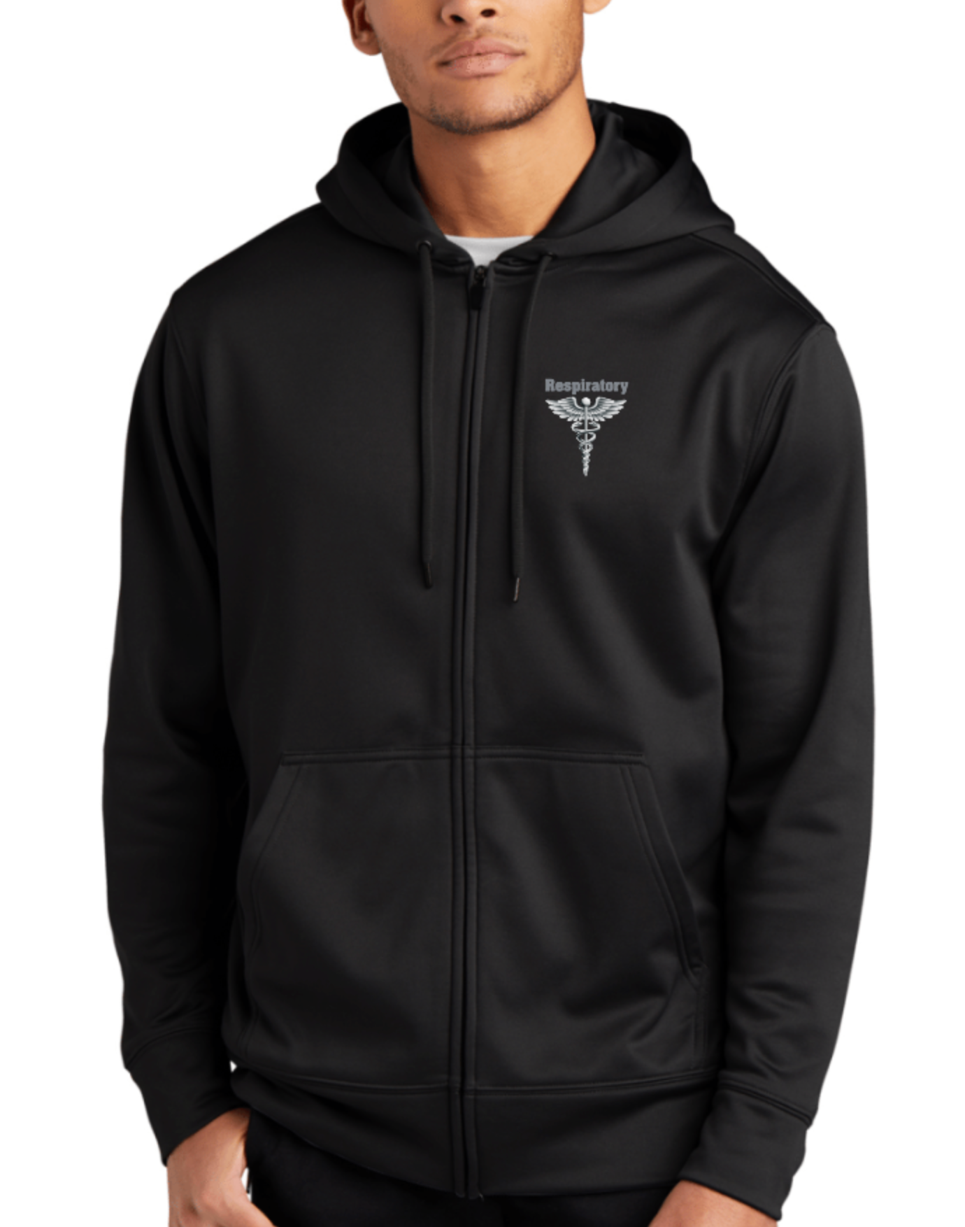 Black Blue Mens Respiratory Sport tek Zip Hoodie