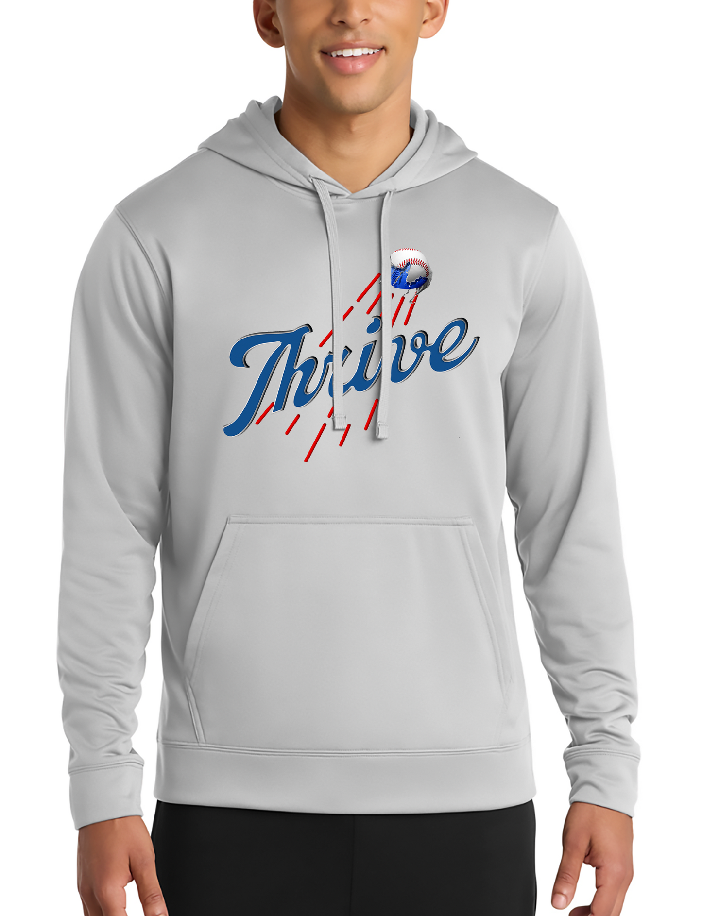 Thrive Hoodie Dodger themed Grey