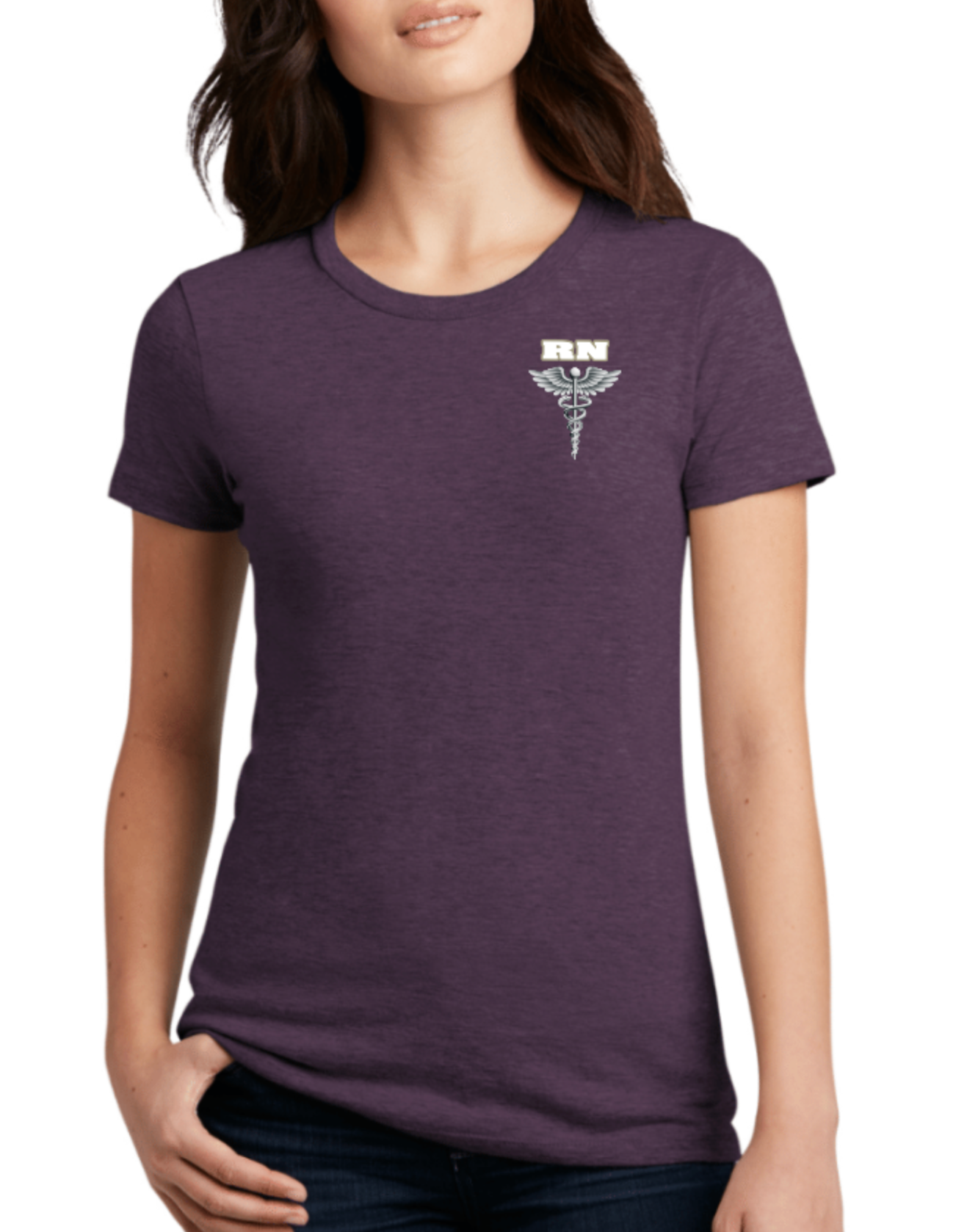 Womens Registered Nurse shirtsleeve crew Neck