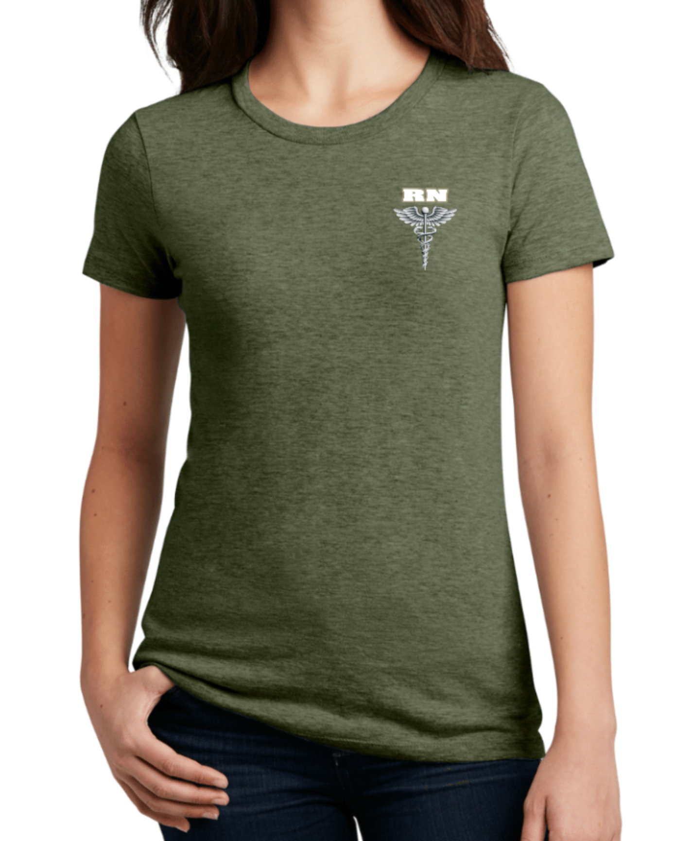 Womens Registered Nurse shirtsleeve crew Neck