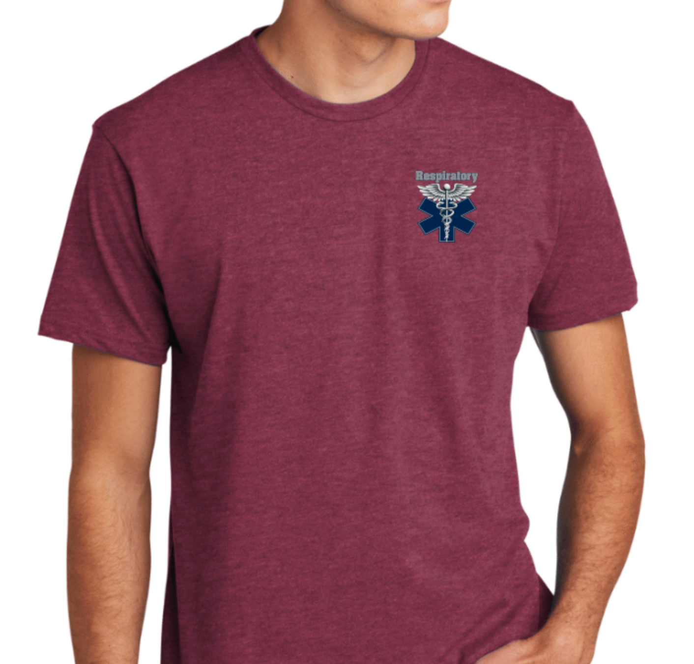 Heathered Maroon Short sleeve Respiratory shirt